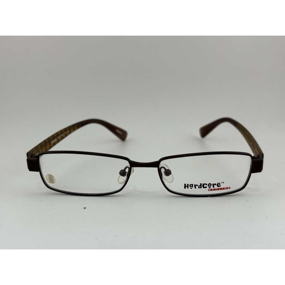 Hardcore Eyewear 1665 BRN 51-15-135 Yellow Plaid Eyeglass Frames - Picture 2 of 7